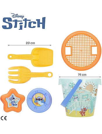 Stitch set cubo playa con accesorios mochila y poncho