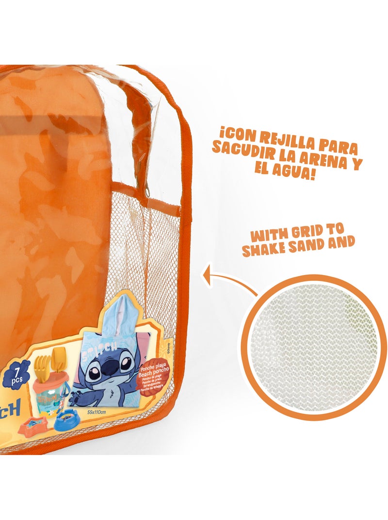 Stitch set cubo playa con accesorios mochila y poncho N/D - Kiabi