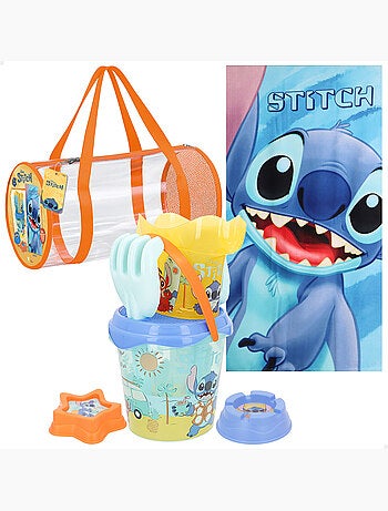 Stitch set cubo playa con accesorios toalla y bolsa
