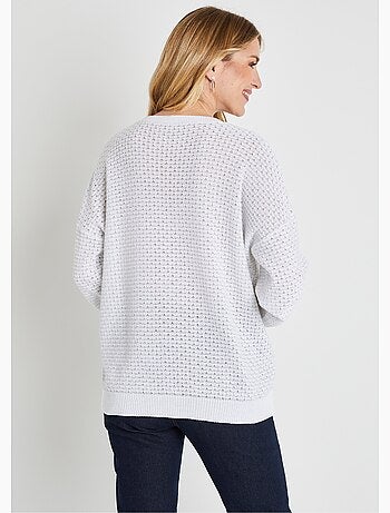 Suave jersey de cuello redondo en mezcla de algodón - Afibel