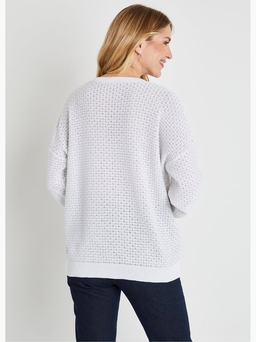 Suave jersey de cuello redondo en mezcla de algodón - Afibel - Kiabi