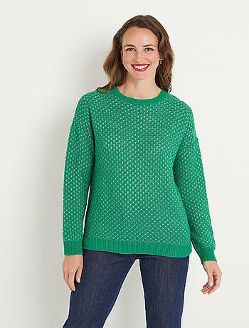 Suave jersey de cuello redondo en mezcla de algodón - Afibel