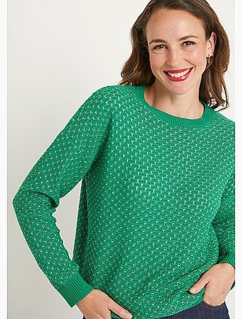 Suave jersey de cuello redondo en mezcla de algodón - Afibel