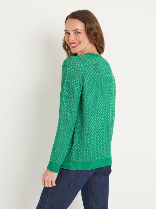 Suave jersey de cuello redondo en mezcla de algodón - Afibel - Kiabi