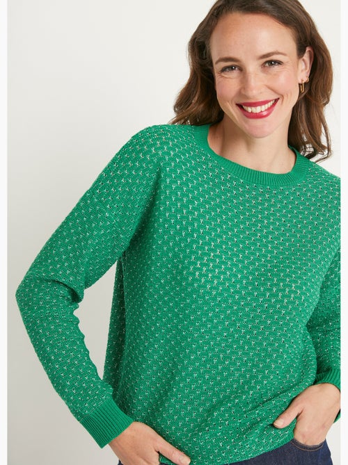 Suave jersey de cuello redondo en mezcla de algodón - Afibel - Kiabi