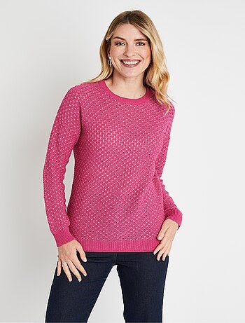 Suave jersey de cuello redondo en mezcla de algodón - Afibel