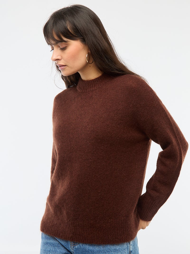 Suave jersey de mohair y lana Marron - Kiabi