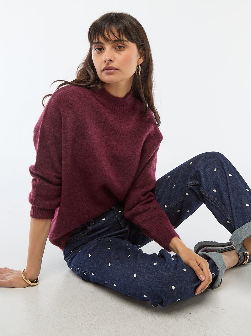 Suave jersey de mohair y lana Rojo - Kiabi