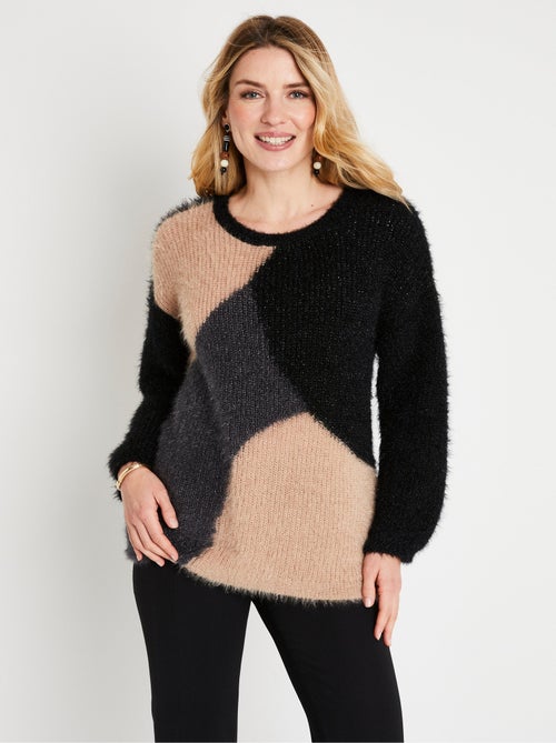 Suave jersey de punto con bloques de color - Afibel - Kiabi