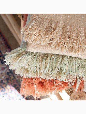 Suave tela escocesa con flecos de aspecto mohair