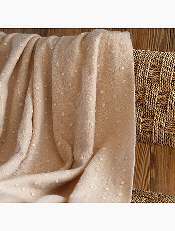 Suave tela escocesa con flecos de aspecto mohair