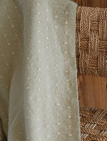 Suave tela escocesa con flecos de aspecto mohair