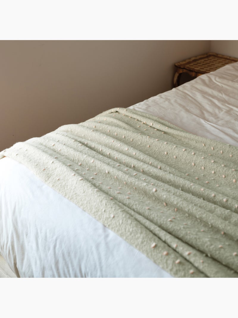 Suave tela escocesa con flecos de aspecto mohair Verde - Kiabi
