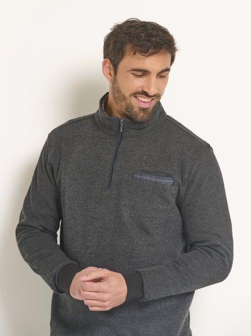 Sudadera 2 en 1 con cuello camisero con cremallera - AFIBEL - Kiabi