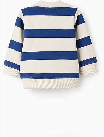 Sudadera a rayas con bolsillo canguro