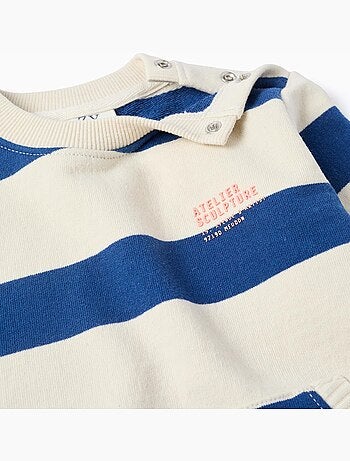 Sudadera a rayas con bolsillo canguro