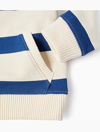 Sudadera a rayas con bolsillo canguro