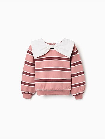 Sudadera a rayas con cuello en forma de lazo