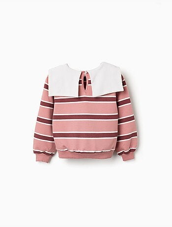 Sudadera a rayas con cuello en forma de lazo