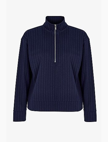 Sudadera a rayas con media cremallera penti