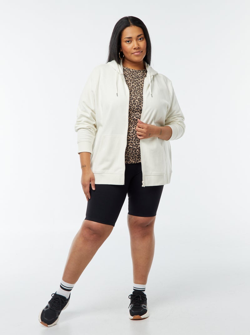 Sudadera abrigada de chándal con capucha Blanco - Kiabi