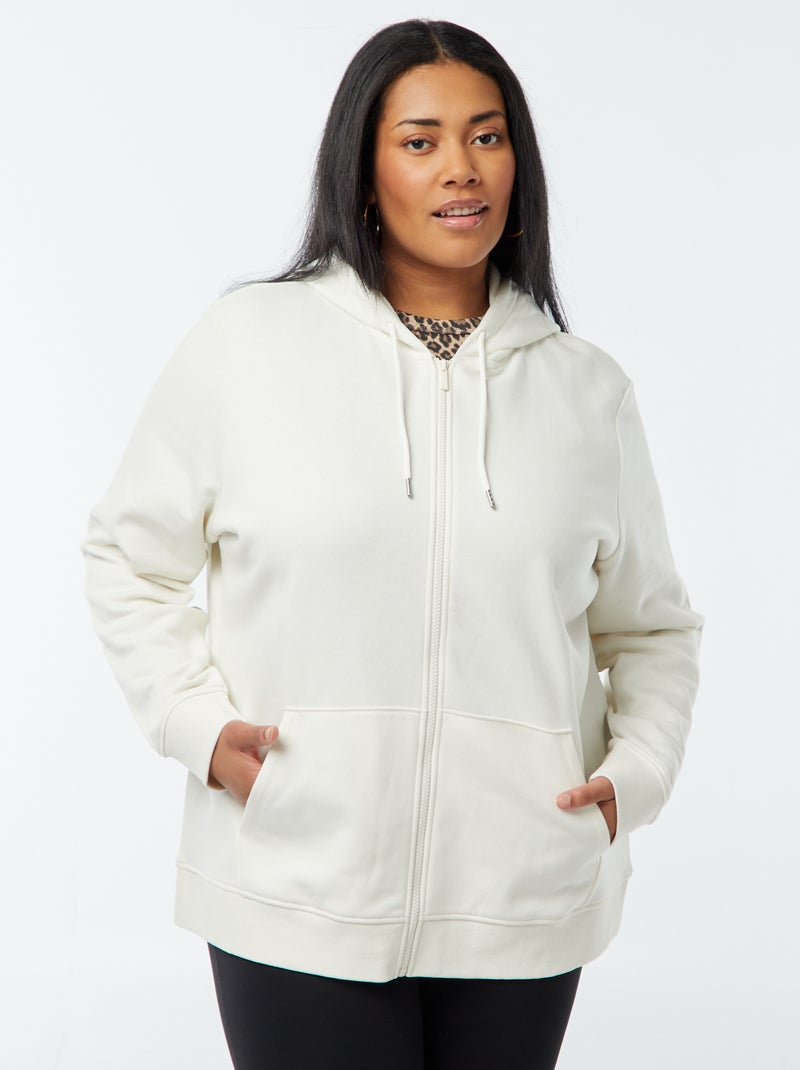 Sudadera abrigada de chándal con capucha Blanco - Kiabi