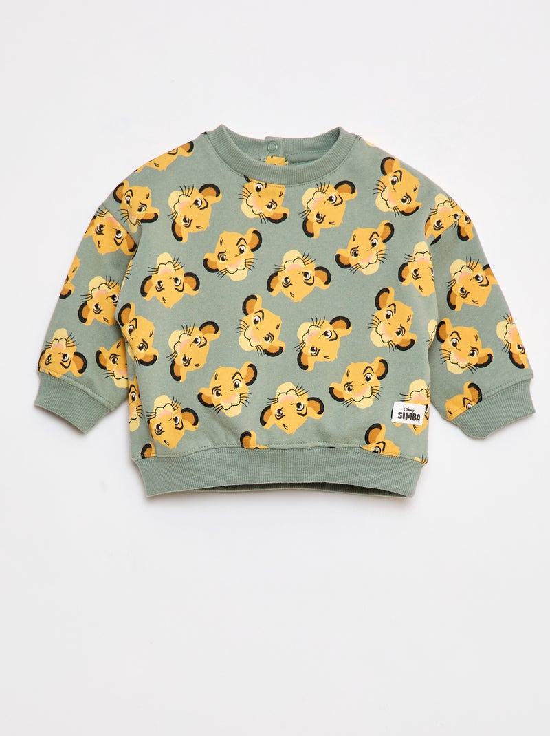Sudadera abrigada estampada 'Disney' Verde - Kiabi