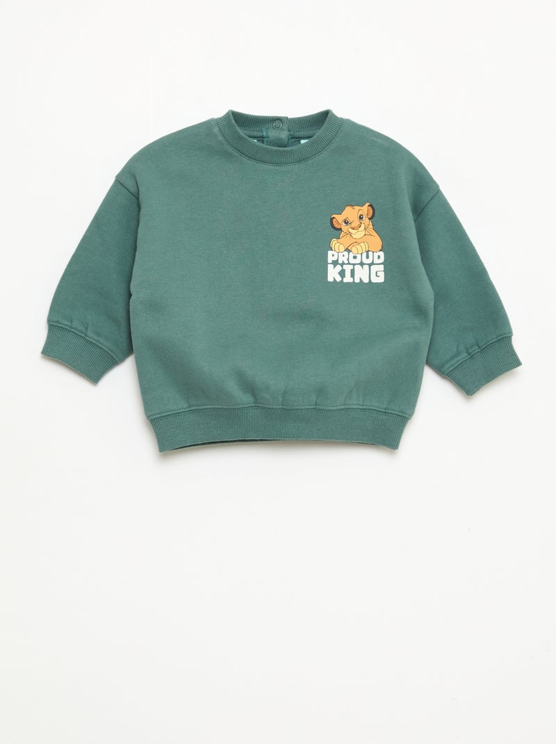 Sudadera abrigada estampada 'Disney' Verde - Kiabi