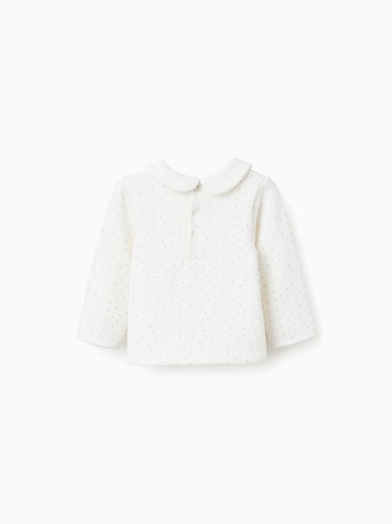 Sudadera Acolchada con Cuello Peter Pan Blanco - Kiabi