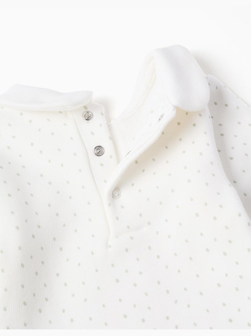 Sudadera Acolchada con Cuello Peter Pan Blanco - Kiabi
