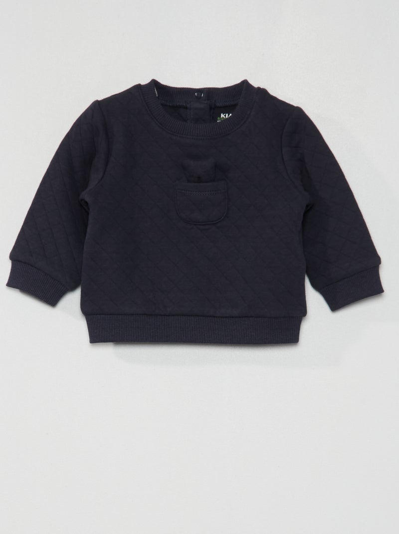 Sudadera acolchada con peluche AZUL - Kiabi
