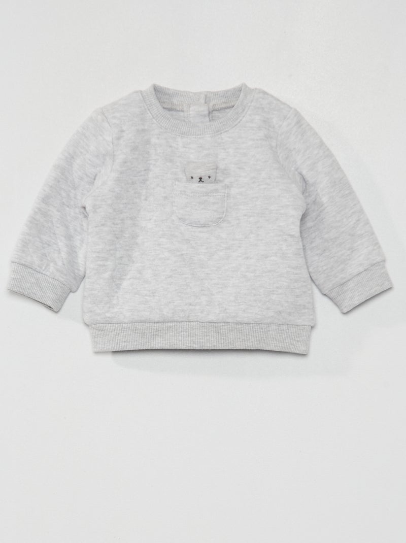 Sudadera acolchada con peluche GRIS - Kiabi