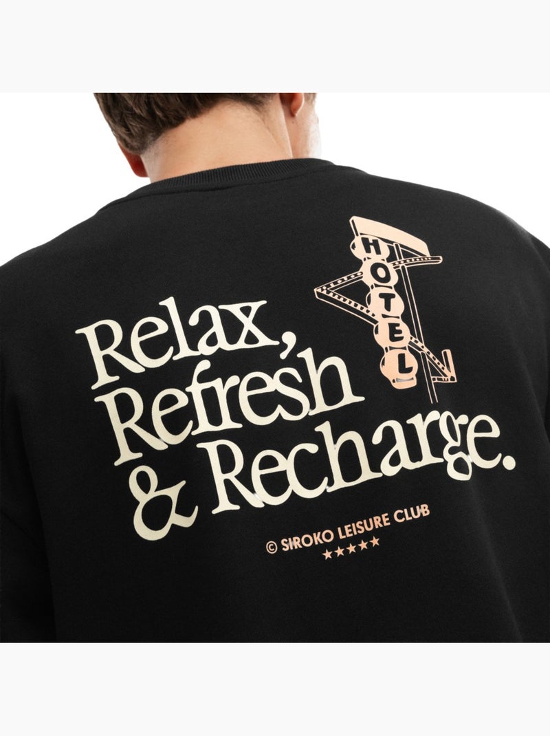 Sudadera algodón orgánico hombre lifestyle hombre relax Negro - Kiabi