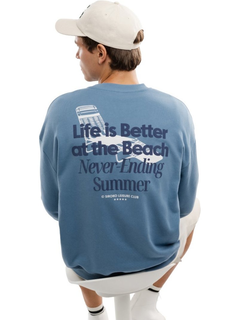 Sudadera algodón orgánico hombre lifestyle hombre summer Azul - Kiabi