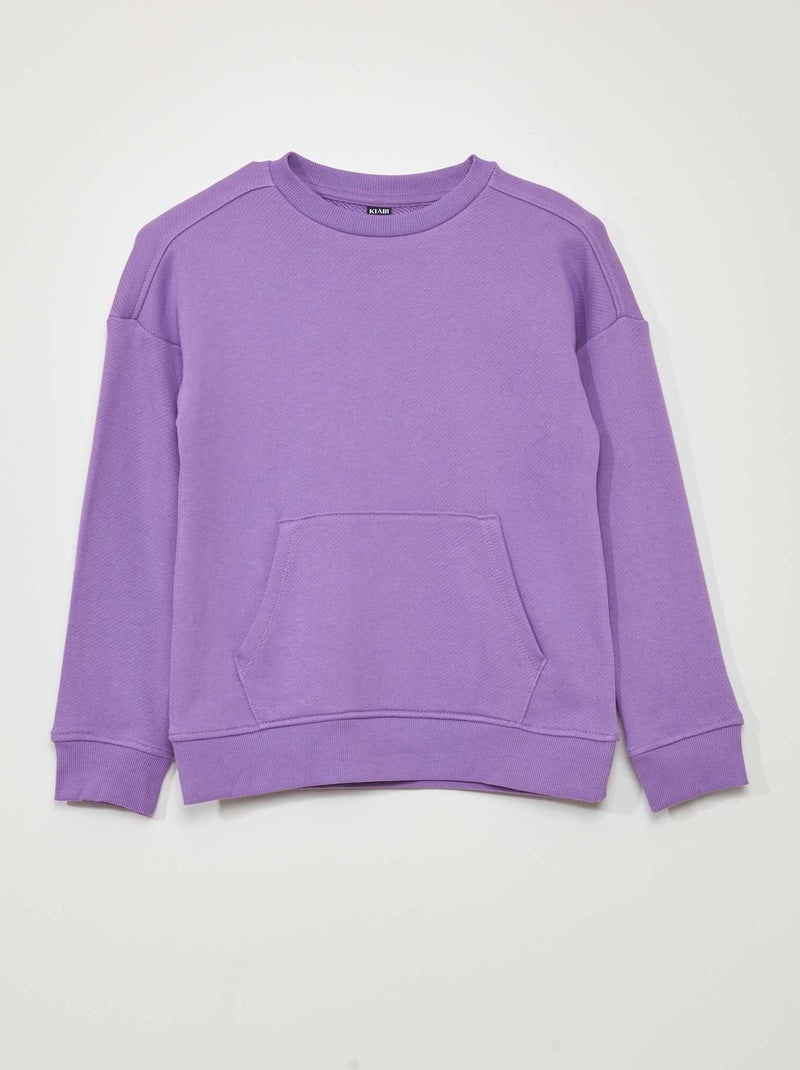 Sudadera ancha con bolsillo tipo canguro PURPURA - Kiabi
