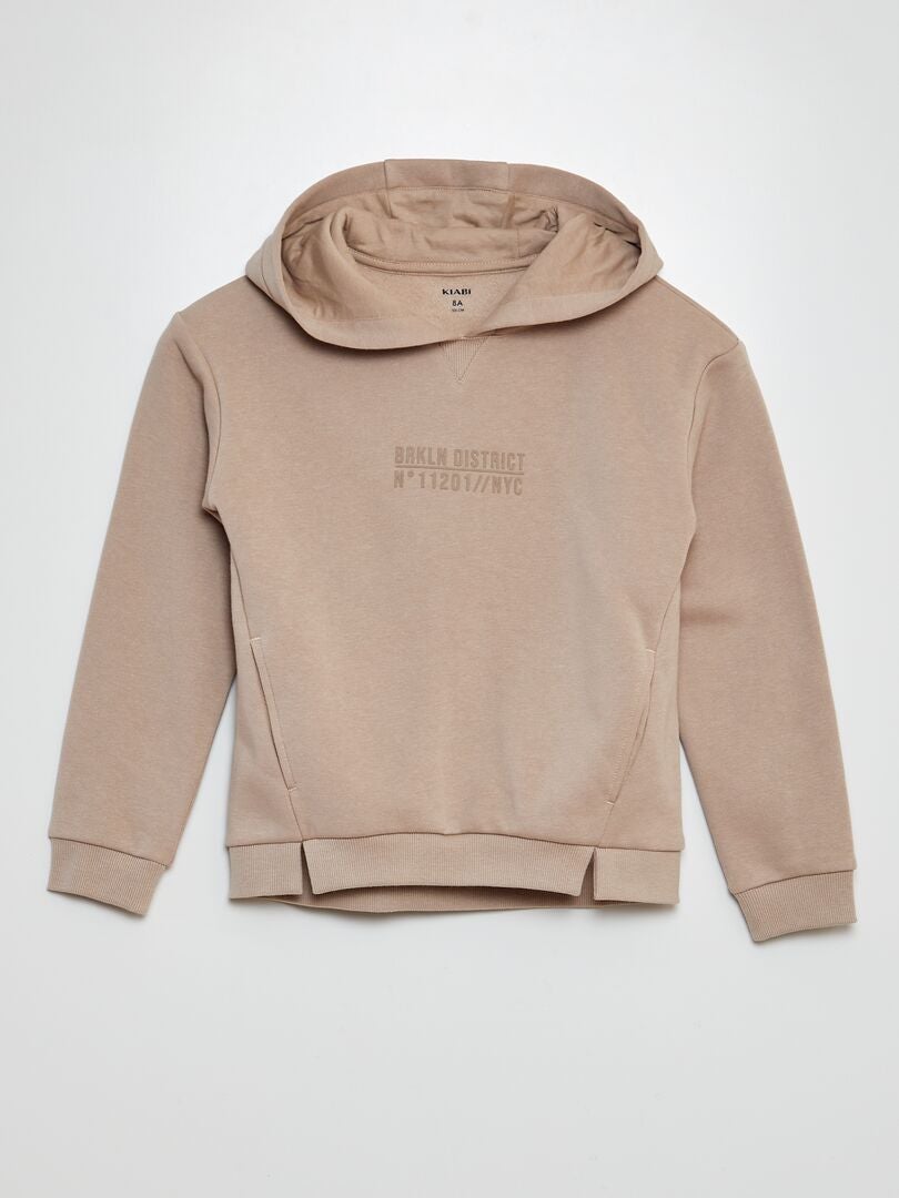 Sudadera ancha con capucha BEIGE - Kiabi