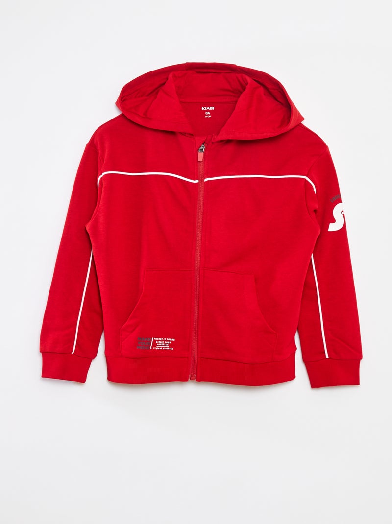 Sudadera ancha con capucha Rojo - Kiabi
