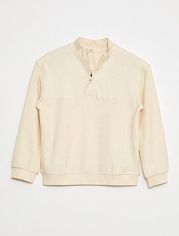 Sudadera ancha con cuello de cremallera