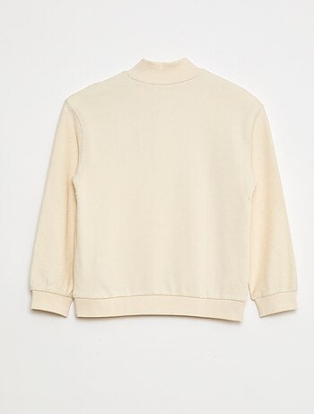 Sudadera ancha con cuello de cremallera