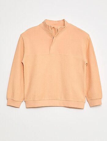 Sudadera ancha con cuello de cremallera