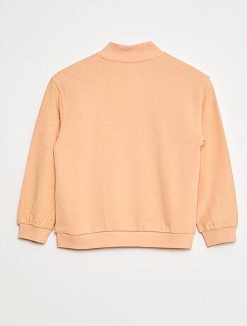 Sudadera ancha con cuello de cremallera