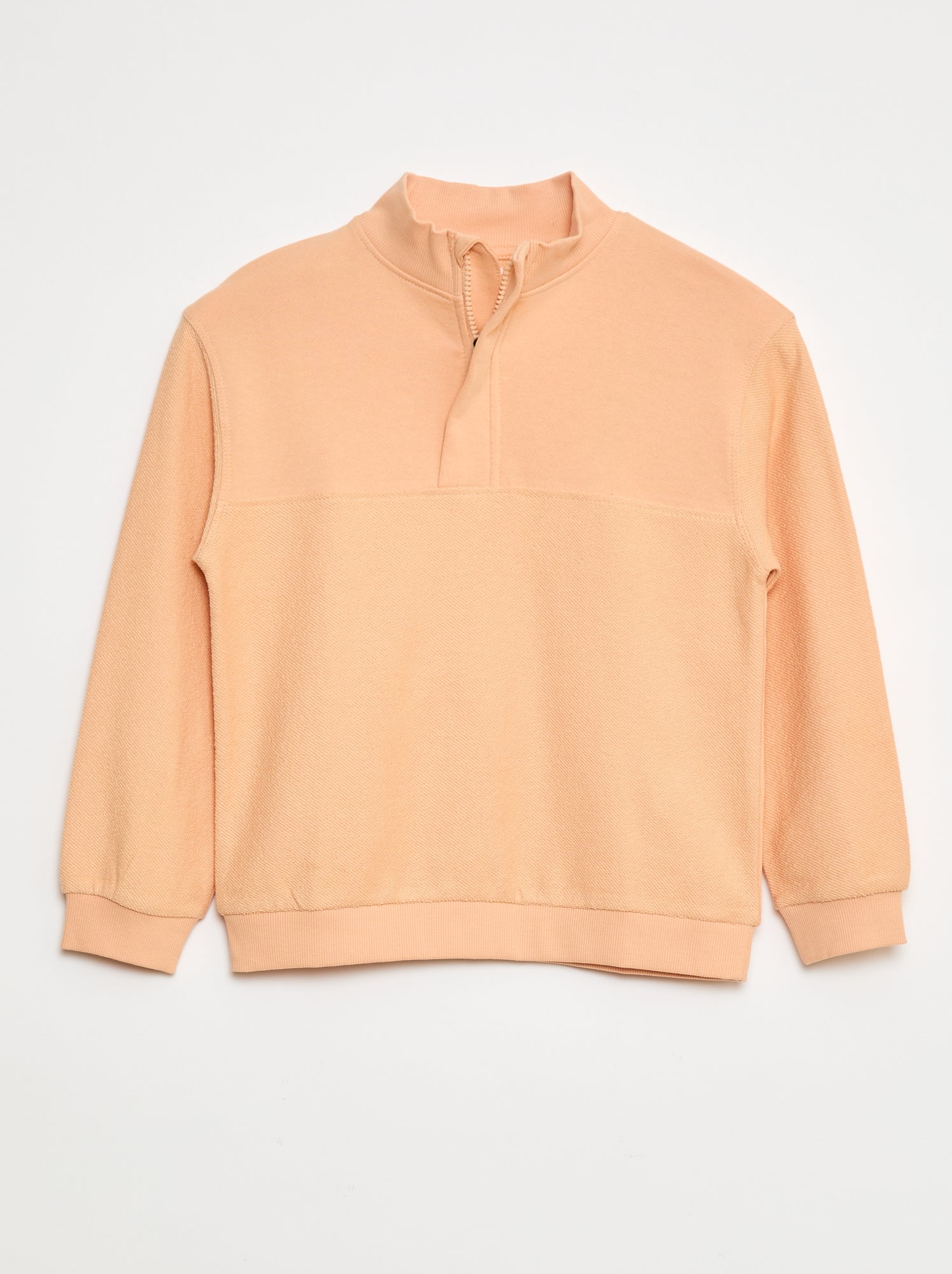 Sudadera ancha con cuello de cremallera