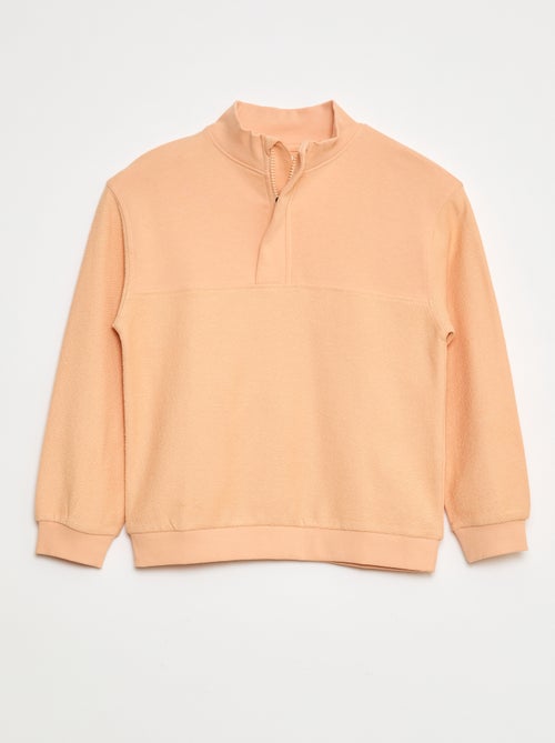 Sudadera ancha con cuello de cremallera - Kiabi