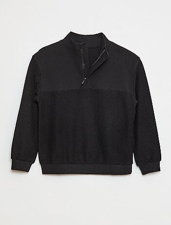 Sudadera ancha con cuello de cremallera