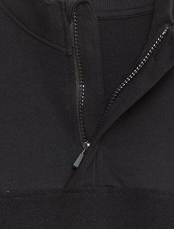 Sudadera ancha con cuello de cremallera