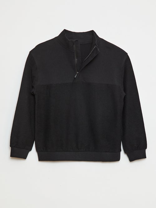 Sudadera ancha con cuello de cremallera - Kiabi