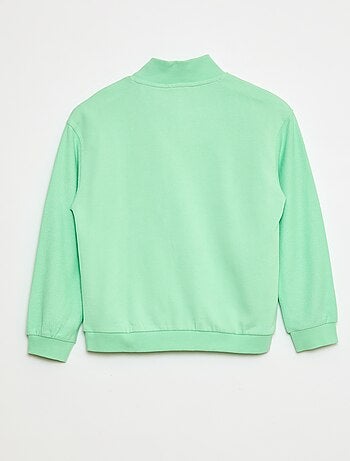 Sudadera ancha con cuello de cremallera