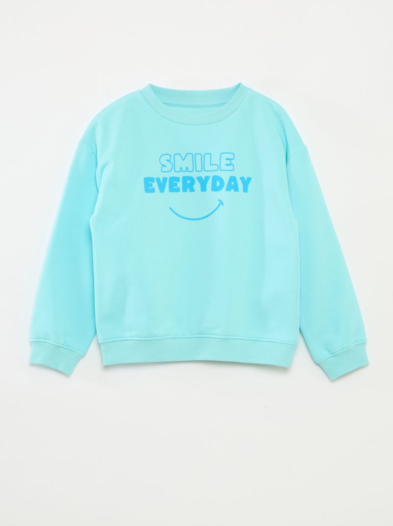 Sudadera ancha con estampado Azul - Kiabi