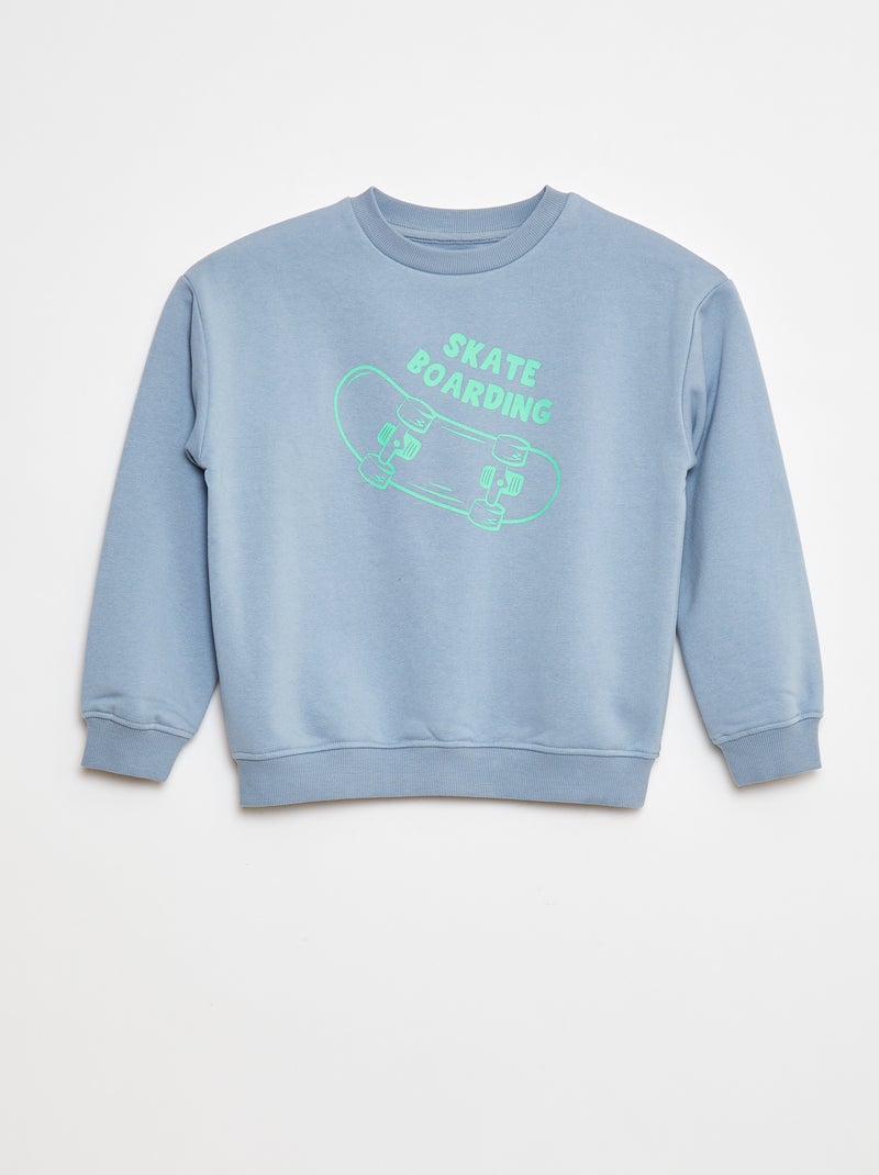 Sudadera ancha con estampado Azul - Kiabi