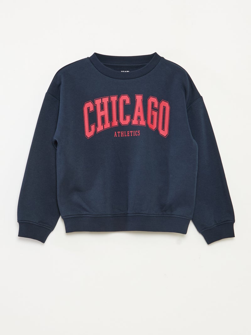Sudadera ancha con estampado Azul - Kiabi